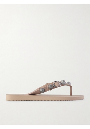 Balenciaga - Cagole Embellished Rubber Flip Flops - Neutrals - IT36,IT37,IT38,IT39,IT40,IT41
