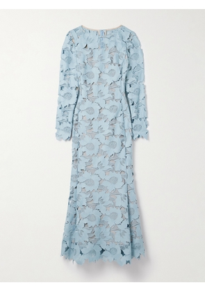 Oscar de la Renta - Guipure Lace Midi Dress - Blue - US2,US4,US6,US8