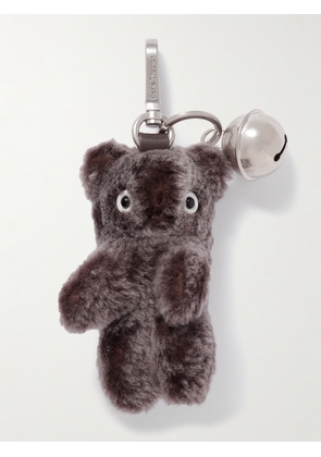 Acne Studios - Silver-tone Leather-trimmed Shearling Keychain - Brown - One size