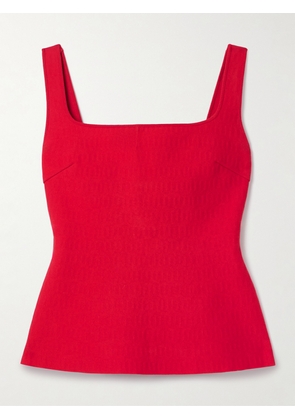 HIGH SPORT - Inna Cotton-blend Jacquard Tank - Red - x small,small,medium,large