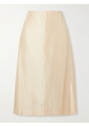 KHAITE - Nania Satin-twill Midi Skirt - Cream - US0,US2,US4,US6,US8,US10