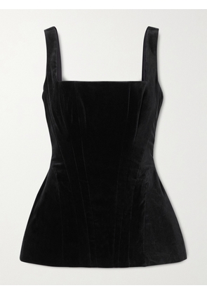 Costarellos - Cotton-velvet Blouse - Black - FR 34,FR 36,FR 38,FR 40,FR 42,FR 44