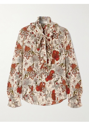 Ulla Johnson - Catroux Pussy-bow Floral-print Silk-satin Blouse - Multi - US0,US2,US4,US6,US8,US10,US12