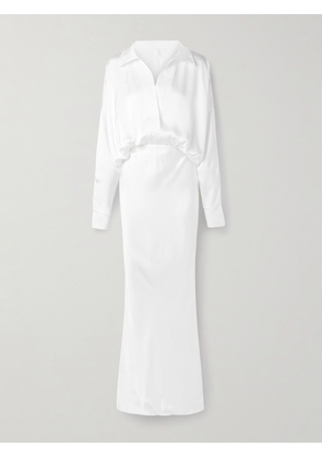 Norma Kamali - Draped Satin Gown - White - xx small,x small,small,medium,large,x large