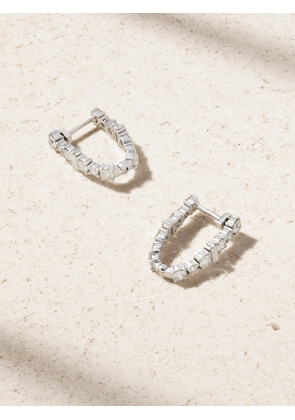 Ileana Makri - Rivulet Spread 18-karat White Gold Diamond Hoop Earrings - One size