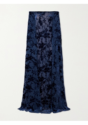 Rodarte - Cape-effect Devoré-velvet Gown - Blue - US2,US4,US6,US8,US10