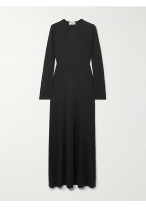 LISA YANG - Eliora Cotton And Cashmere-blend Maxi Dress - Black - 01,2