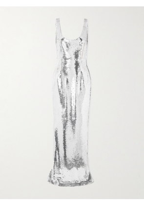 The New Arrivals Ilkyaz Ozel - Manu In Infini Sequined Satin Gown - Silver - FR 34,FR 36,FR 38,FR 40,FR 42