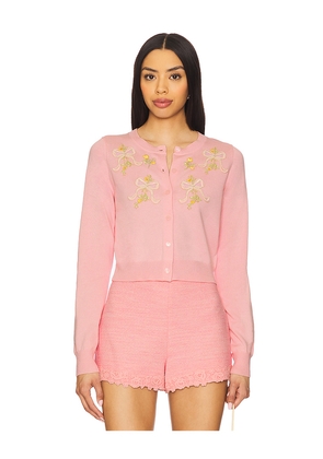 LoveShackFancy Nadima Cardigan in Pink. Size L. Also in M, XL.