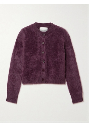 LISA YANG - Azalea Brushed-cashmere Cardigan - Burgundy - 01,2