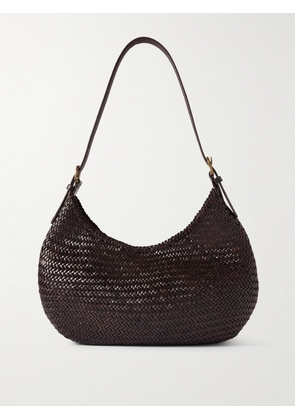 Dragon Diffusion - Luna Mezza Woven Leather Shoulder Bag - Brown - One size