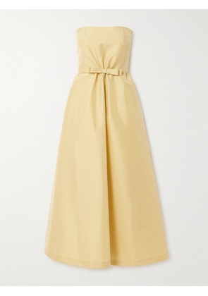 BERNADETTE - Bodette Strapless Bow-detailed Taffeta Midi Dress - Yellow - FR 32,FR 34,FR 36,FR 38,FR 40,FR 42,FR 44