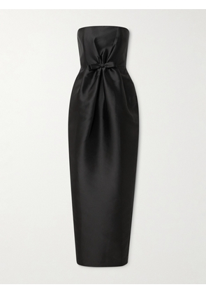 BERNADETTE - Lenette Strapless Bow-detailed Taffeta Gown - Black - FR 34,FR 36,FR 38,FR 40,FR 42,FR 44,FR 46