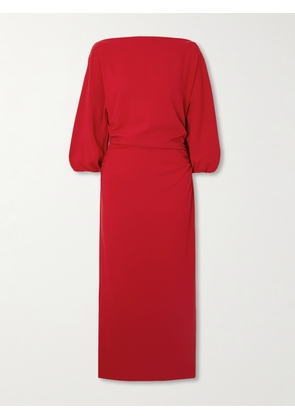 BERNADETTE - Ezra Ruched Crepe Midi Dress - Red - FR 34,FR 36,FR 38,FR 40,FR 42,FR 44,FR 46