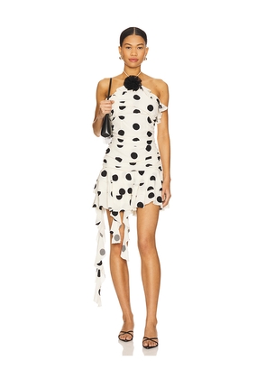 MAJORELLE Brandi Mini Dress in White,Black. Size L. Also in M, XL.