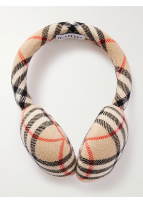 Burberry - Checked Wool And Cashmere-blend Earmuffs - Neutrals - S/M,M/L