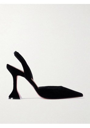 Amina Muaddi - Holli Velvet Slingback Pumps - Black - IT36,IT37,IT38,IT39,IT40,IT41,IT42