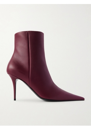 Amina Muaddi - Barbara Leather Ankle Boots - Burgundy - IT36,IT36.5,IT37,IT37.5,IT38,IT38.5,IT39,IT39.5,IT40,IT40.5,IT41,IT42