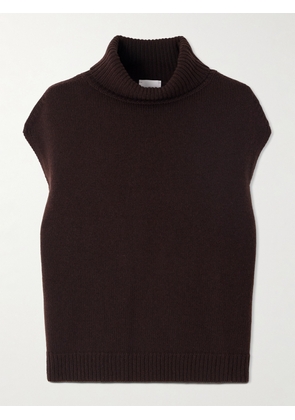 Allude - Wool And Cashmere-blend Turtleneck Tank - Brown - x small,small,medium,large,x large