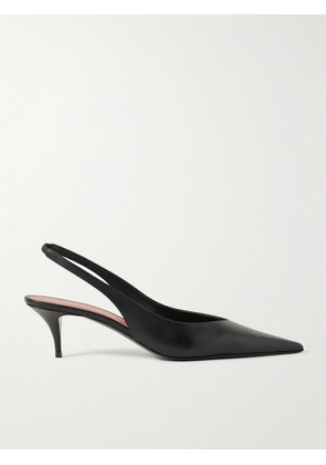 Amina Muaddi - Anok Glossed-leather Slingback Pumps - Black - IT36,IT36.5,IT37,IT37.5,IT38,IT38.5,IT39,IT39.5,IT40,IT40.5,IT41,IT41.5,IT42