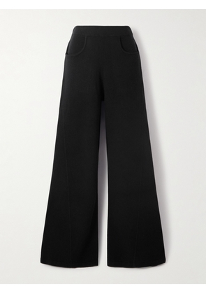 Allude - Wool And Cashmere-blend Wide-leg Pants - Black - x small,small,medium,large,x large