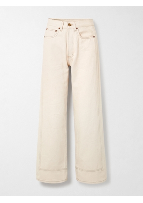 B SIDES - Charlot Mid-rise Wide-leg Jeans - Cream - 24,25,26,27,28,29,30,31,32