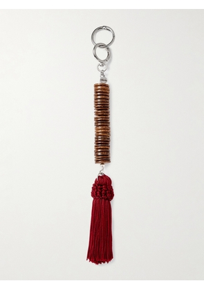 Julietta - Helene Tasseled Silver-tone, Resin And Cord Bag Charm - Orange - One size