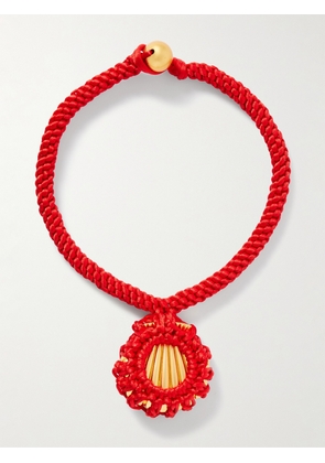 Julietta - Ina Gold-plated And Cord Necklace - Red - One size