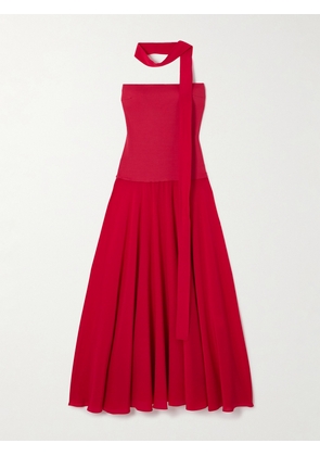 ESSE Studios - Illi Strapless Crepe And Silk-satin Maxi Dress And Tie - Red - UK 6,UK 8,UK 10,UK 12,UK 14