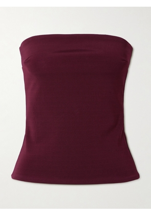 ESSE Studios - Illi Strapless Stretch-knit Top - Burgundy - UK 6,UK 8,UK 10,UK 12,UK 14