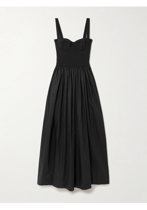 ESSE Studios - Stretch-knit And Organic Cotton-poplin Bustier Maxi Dress - Black - UK 6,UK 8,UK 10,UK 12,UK 14