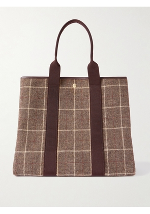 RUE de VERNEUIL - Traversée Hunter Large Webbing And Leather-trimmed Checked Tweed Tote - Brown - One size