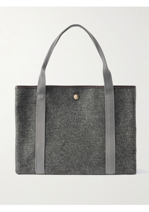 RUE de VERNEUIL - Traversée Whip Medium Leather And Webbing-trimmed Wool-blend Felt Tote - Gray - One size