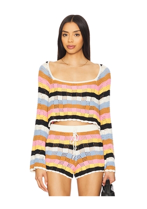 LSPACE Lost Tides Top in Ivory,Pink. Size L. Also in S, XL.