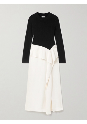 SIMKHAI - Ornella Stretch-knit And Draped Satin Midi Dress - Multi - x small,small,medium,large