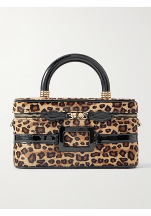 Roger Vivier - Belle Vivier Patent Leather-trimmed Leopard-print Calf Hair Cosmetics Case - Animal print - One size