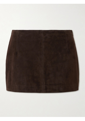 Nour Hammour - Avery Suede Mini Skirt - Brown - FR 34,FR 36,FR 38,FR 40,FR 42,FR 44