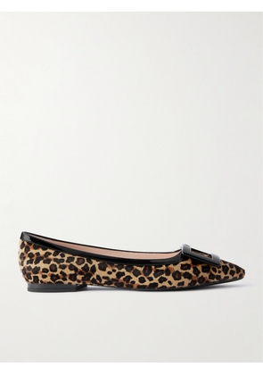 Roger Vivier - Gommettine Buckled Patent Leather-trimmed Leopard-print Calf Hair Ballet Flats - Animal print - IT36,IT36.5,IT37,IT37.5,IT38,IT38.5,IT39,IT39.5,IT40,IT40.5,IT41,IT41.5,IT42