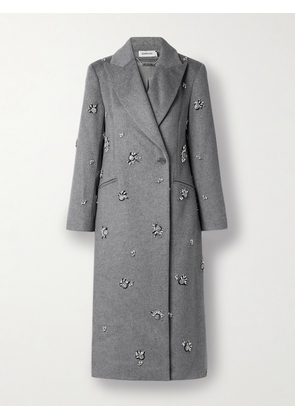 SIMKHAI - Gianni Embellished Wool-blend Felt Coat - Gray - x small,small,medium,large,x large