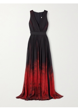 Elie Saab - Pleated Dégradé Chiffon Gown - Red - FR 36,FR 38,FR 40,FR 42,FR 44,FR 46