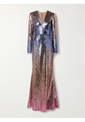 Elie Saab - Belted Ombré Sequined Tulle Gown - Pink - FR 36,FR 38,FR 40,FR 42,FR 44,FR 46