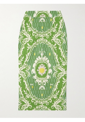 Marta Ferri - Cipriani Printed Cotton Midi Skirt - Green - S/M,M/L,L/XL