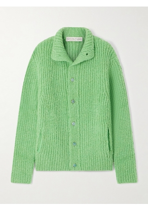 God’s True Cashmere - Oversized Ribbed Cashmere-bouclé Cardigan - Green - x small,small,medium