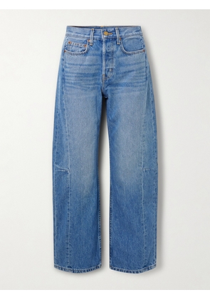 B SIDES - Slim Lasso Mid-rise Barrel-leg Jeans - Blue - 24,25,26,27,28,29,30,31,32