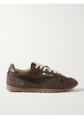 Autry - Windspin Leather-trimmed Brushed-suede Sneakers - Brown - IT35,IT36,IT37,IT38,IT39,IT40,IT41,IT42