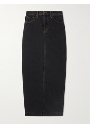 WARDROBE.NYC - Denim Maxi Skirt - Black - 24,25,26,27,28,29,30,31,32