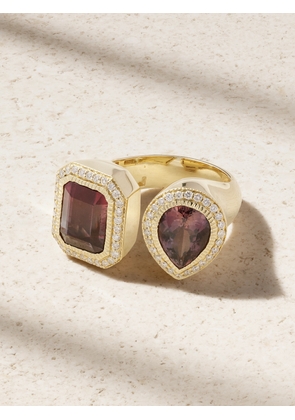 Jacquie Aiche - 14-karat Gold, Tourmaline And Diamond Ring - Pink - 7