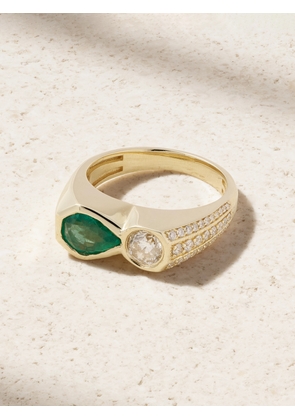 Jacquie Aiche - 14-karat Gold, Emerald And Diamond Ring - Green - 6 1/2
