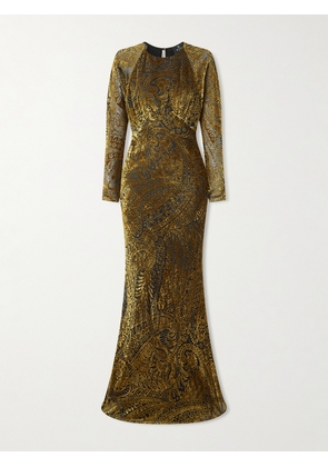 Etro - Devoré-velvet Gown - Gold - IT36,IT38,IT40,IT42,IT44,IT46,IT48