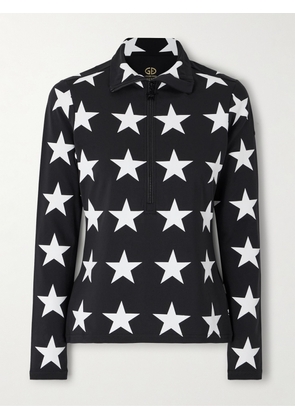 Goldbergh - Lunaria Metallic Printed Stretch Recycled-jersey Base Layer - Black - xx small,x small,small,medium,large,x large